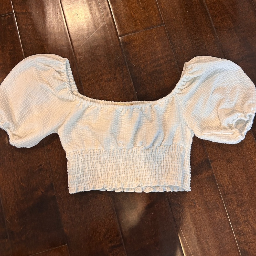 Altard State white cropped poplin top
